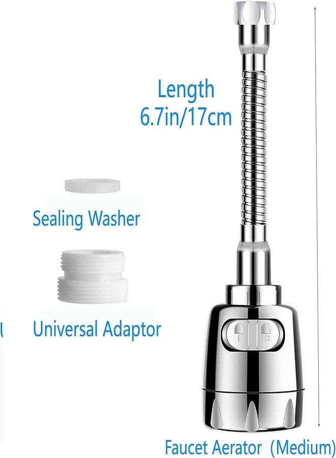 DHVSAM 1 Pcs 360? Swivel Nozzle Faucet Extender, Adjustable Faucet Aerator Splash-Proof Head for Bathroom Kitchen Tap Water Saving Faucet Extender (Silver 2 Mood) - Image 3